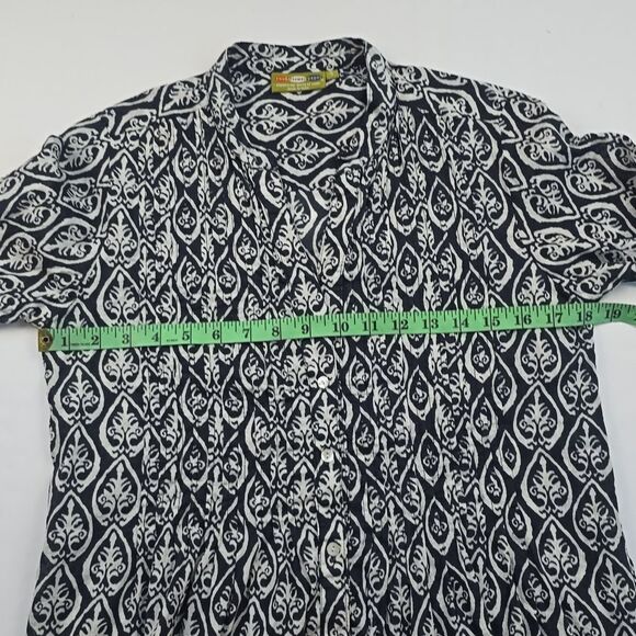 Rock Flower Paper -683‎ Black White Geometric Print Button Down Tunic Top Size S - Picture 5 of 7
